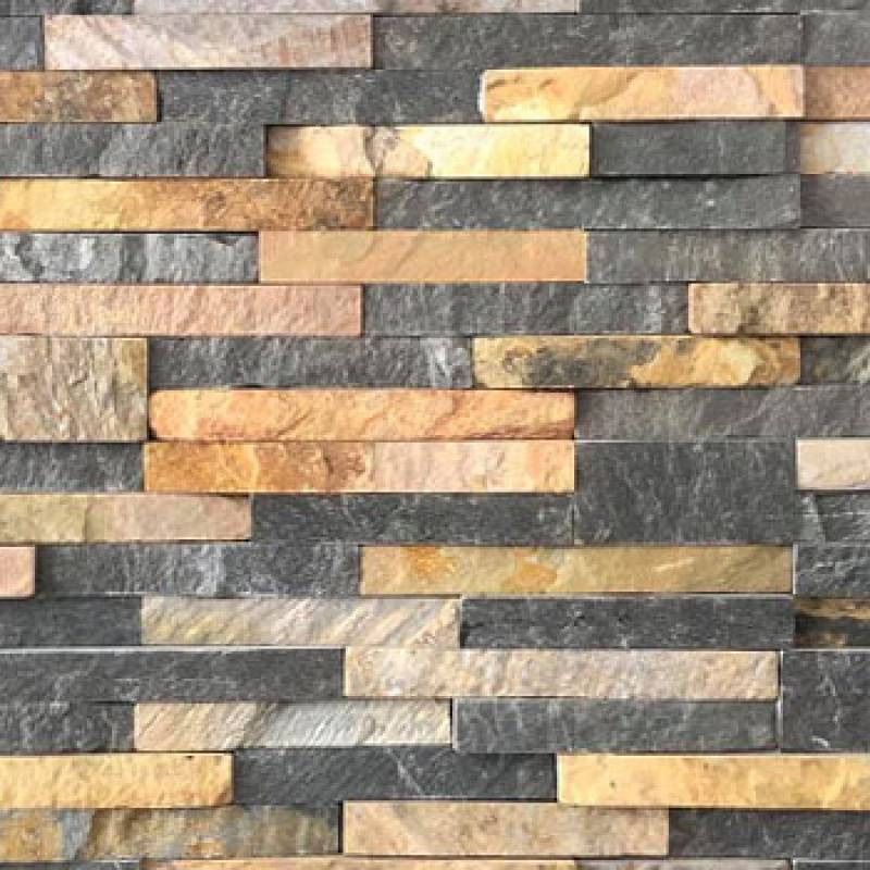 Đá Ghép Đà Nẵng vàng-đen ốp tường trang trí